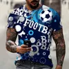 Mode fotboll grafik 3d tryckt mens t shirt street trend oneck kort ärm manlig överdimensionerad tshirts män kläder toppar tee 220607