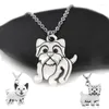 Hänge halsband retro silver färg Yorkshire terrier halsband rostfritt stål kedja hund för kvinnor smycken choker bijoux femmberoende heal2