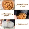 Sublimeringspannor Air Fryer Specialpapper Oljeabsorberande papper Fack Oljebeständiga Non-Stick Rund Högtemperaturbeständigt Papere Bakpannapapper