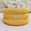 18K Gold Color Wedding Dubai Bangles for Women Bride Bracelets Ethiopian/france/African Jewelry Bracelets gifts 220726