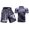 Heren Trainingspakken 2023 Cody Lundin Heren 3D Gedrukt MMA Pak Bjj Rash Guard Jiu Jitsu Shorts Running Sportsqwear