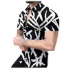 Men's Casual Shirts Baggy Male Summer Top Shirt 3D Print Short Sleeves Turn Down Collar Fashion Bodysuit RomperMen's
