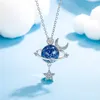 Pendentif Colliers Blue Moonstone Collier Femmes Chaîne sur le cou Clavicule pour Univers Star Moon Crystal JewelryPendentif