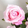 Romántica Flor Artificial Seda Rose Rama larga Bouquet Boda Corona de bodas Decoración Flores falsas Regalos de San Valentín