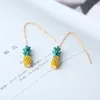 Studdesign Söta fruktörhängen Strawberry Ananas Tassel Lång öronlinje för kvinnors vän gåva minimalistiska juvelerstud