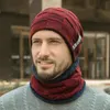 Berets Winter Beanie Hats Scarf Set Male Warm Knit Hat Skull Cap Neck Warmer With Thick Fleece Lined And For Men Women