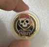 5st/parti gåvor 2021 Skull Pirate Ship Gold Treasure Coin Lion of the Sea Running Wild Collectible Vaule Coin.cx