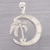 Collane con ciondolo Palm Tree Crescent White Fire Opal Gioielli in argento placcato per collana da donna Collane con ciondolo Ciondolo