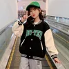 Giacca da baseball verde autunno primavera Big Kids Teens Abbigliamento casual per ragazze adolescenti Capispalla sportiva Cappotto Età 4 5 7 9 11 13 Anno 220826