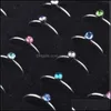 Nose Rings Studs Body Jewelry Wholesale 40Pcs 1Set Nice Pierce Crystal Ring Bk Lots Blring Display Box Lr312 1134 T2 Drop Delivery 2021 Kr