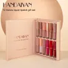 Handaiyan Lipgloss 액체 립스틱 메이크업 매트 립글로스 방수 장기 지속되는 보습 12 색 립 화장품