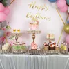 Altre forniture per feste festive Il set di supporti per torta in cristallo dorato Set di specchi galvanici per facciate Tavolo da matrimonio Candy Bar Strumenti di decorazioneAltro