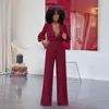 Women's Jumpsuits & Rompers Jumpsuit Women Casual Womens Sexy V Neck Ladies Solid Long Sleeve Summer Black White Blue Red