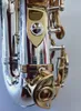 KALUOLIN Sho SC-9937 Pequeno Saxofone Soprano Braço Curvo B Plano Alta Qualidade Latão Níquel Banhado a Prata Sax Com Bocal Cas