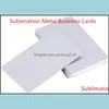 Business Card Files Desk Accessories Office School Supplies Industrial Sublimation Metal Cards Aluminum Blanks Name 0.22Mm For Custom Engr