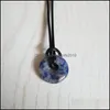 Arts And Crafts 18Mm Tiger Eye High Quality Assorted Natural Stone Gogo Donut Pendant Necklace Simple Stylish Big Hole Loos Sports2010 Dhmg5