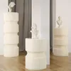 Wedding Decoration White Hard Paper Folding Cylinder Pillars Movable Exhibition Stand Cake Dessert Rack Columns For Party