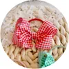 25st 2022 Ny modefärg Plaid hårring med elastiskt gummi för barn barn Grosgrain Ribbon Girls Bows Hair Clips Bowknot Alligator Barrettes Accessories