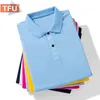 Mężczyźni Summer Brand Business Casual Style koszulki Polo Men krótkie rękawy Slim Solid Color Polo Shirt TEE SHIRT Men 220708