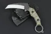 1Pcs M6647 Fixed Blade Karambit Knife 5Cr13Mov Stone Wash Blade Full Tang G10 Handle Tactical Claw Knives With Kydex