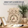 Robotime ROKR 161PCS Creative DIY 3D OWL Clock Drewniany model zestawu bloków konstrukcyjnych Prezent dla dzieci dla dzieci LK503 220715