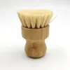 Palm Pot brosse de lavage en bois rond Mini brosse à vaisselle brosse à récurer naturelle épurateur Durable manche court nettoyage vaisselle Kit de cuisine