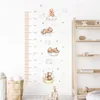 Cartoon Baby Misurazione dell'altezza Orso Nuvole Luna Stelle Wall Sticker Nursery Decalcomanie da muro in vinile Camera da letto per bambini Interior Home Decor 220613