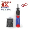 WorkPro 32 i 1 6x hastighetsskruvmejsel med bitar Set Home Repair Tool Y200321