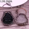 Pendant Necklaces 5Pcs Vintage Glass Crystal Maitreya Buddha Antique Copper Plated Hoop Religion Necklace Charms JewelryPendant