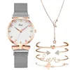 Wristwatches Luxury 6pcs Set Women Watches Female Magnetic Mesh Band Rose Woman Watch Bracelet Montre Femme Reloj MujerWristwatches