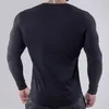 Erkek kazakları yüksek yakalı sıkıştırma gömlekler erkek vücut geliştirme spor giyim t-shirt uzun kolu üst spor salonları t shirt fitness tuchmen's olga22