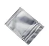 100 st / parti 7,5x10 cm matt svart / tydliga frontlåsspåsar Återförslutningsbart dragkedja aluminium folie plastpåse mat livsmedels livsmedelspackning mylar folie väska
