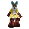 Costume della mascotte della volpe del cane Husky Pelliccia lunga Costume peloso Lupo Fursuit Peluche