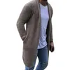 Chandails pour hommes Mode Hommes Couleur Solide Ouvert Avant Pull Pull Manteau Poche Lâche Long Cardigan 2022 Printemps Vêtements Épais Chaud SweatersMen's