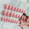 Faux ongles 24pcs court rose réutilisable presse à couverture complète pour femmes filles manucure salon bricolage art pointe SANA889 Prud22