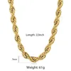 Chains Gold Color Double For Men Women Twisted Rope Curb Cuban Stainless Steel Necklace Chain Party Daily Wear Jewelry KN195604Chains