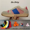 Screener sneaker beige Butter Dirty leather Dad Shoes running vintage Red and Green Web stripe Luxurys Designers Sneakers semelle en caoutchouc Classic Casual Shoe With Box