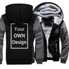 Gör din egen design tjocka hoodie diy skräddarsydd tryckt zip tröja mode streetwear fitness män s sportkläder hoodies 220722