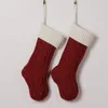 Christmas Stockings Large 18 Inches White Red Green Classic Knitted Xmas Stockings Home Decoration