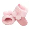 Bottes 0-18M bébé filles chaussures d'hiver Toddle Simple boule de fourrure multicolore mignon confortable antidérapant marche bottesbottes