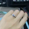 Anelli a grappolo Anello in oro da 1 ct D VVS Moissanite FidanzamentoGioielli da sposa con certificato 014Cluster