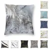 Cushion/Decorative Pillow Blue And Gold Marble Texture Cushion Cover Print Geometric Abstract Pattern Throw Case For Sofa Pillowcase Decorat