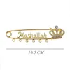 10 5 cm en alliage plaqué or argent strass épingles de sûreté broches cristal hijab écharpe couronne forme masshallah bébé épingles avec 6 boucles pour la fabrication de bijoux à faire soi-même