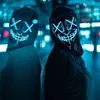 1p Страшная Колплея Light Up Purge Halloween Masquerade Party Led Face S For Kids Men Women Mask Gloing in Dark 220707