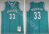 SS Basketball Alonzo Mourning Jersey 33 Larry Johnson 2 Tyrone Muggsy Bogues 1 Kevin Garnett Blue Green Black Team 21 Throwback V Jerseys