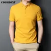 COODRONY marque haute qualité été classique couleur Pure décontracté à manches courtes coton Polo hommes mince doux Cool vêtements C5200S 220620