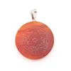 Pendant Necklaces Natural Crystal Red Agate Tigereye Round Carved Star Of David Pendants For DIY Jewelry MakingPendant