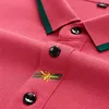 ハイエンドブランドポール半袖Tシャツの男性のポロシャツ100％コットンラペルビジネス韓国の夏の刺繍紳士服220402