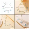 Anklets Jewelry Blue Color Star Party Womens Fashion Female Metal Simple Ladies Gifts Drop Delivery 2021 Wtz1A