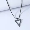 Pendant Necklaces Interlocking Square Triangle Male For Men Stainless Steel Modern Trendy Geometric Stacking Streetwear NecklacePendant